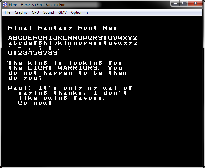 Police d'�criture final fantasy nes